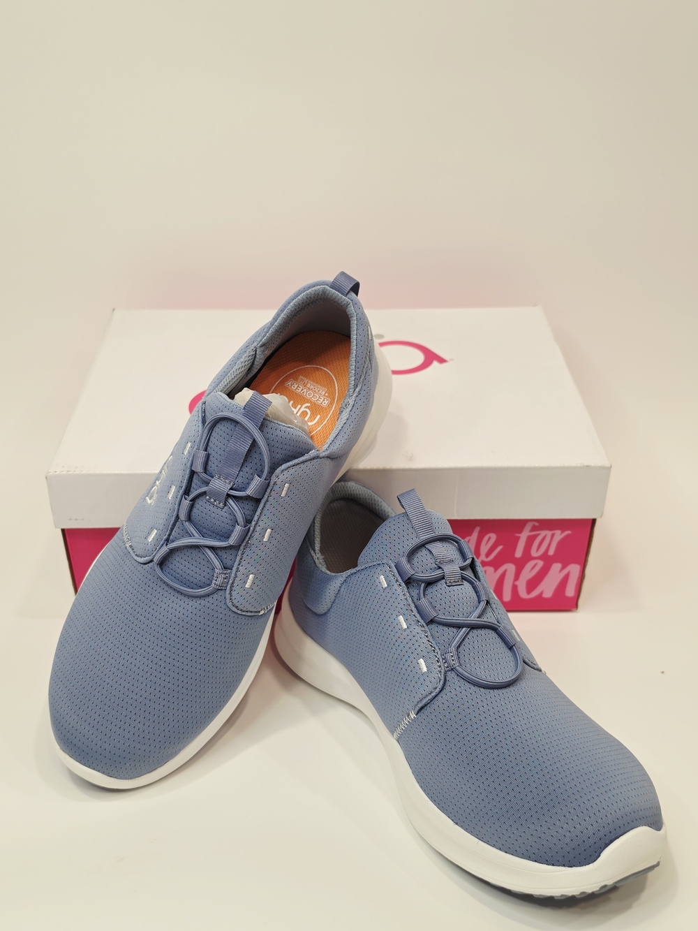 Ryka Women's Renew Recovery Washable Bungee Slip-On Sneakers Blue Wide Size 9.5